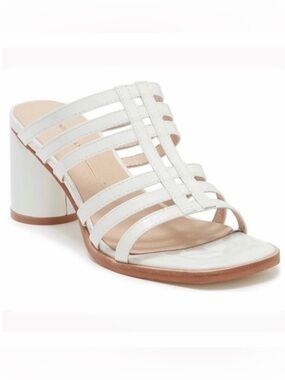 Intentionally Blank Stamps White Patent Block Heel Mule Sandals Size 11 NWT